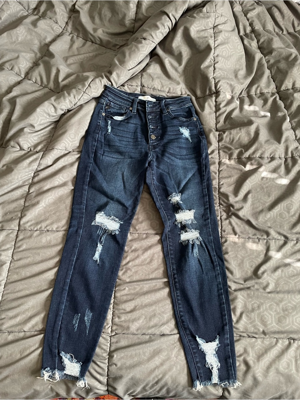 KanCan Dark Blue Distressed Skinny Jeans